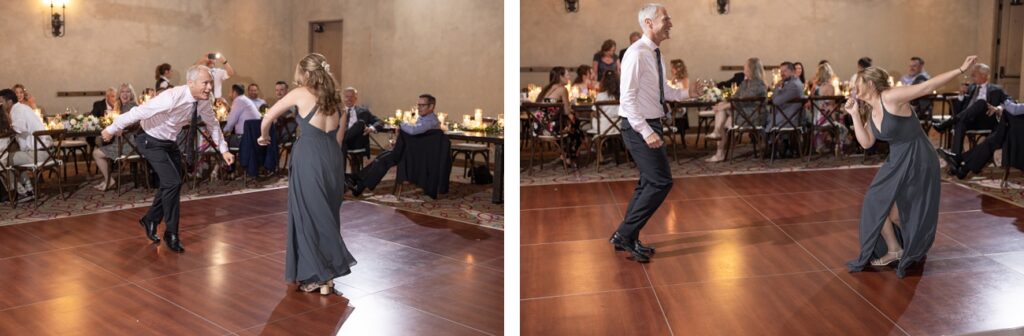 Father daughter dance during candlelight wedding at the Royal Palms Resort and Spa